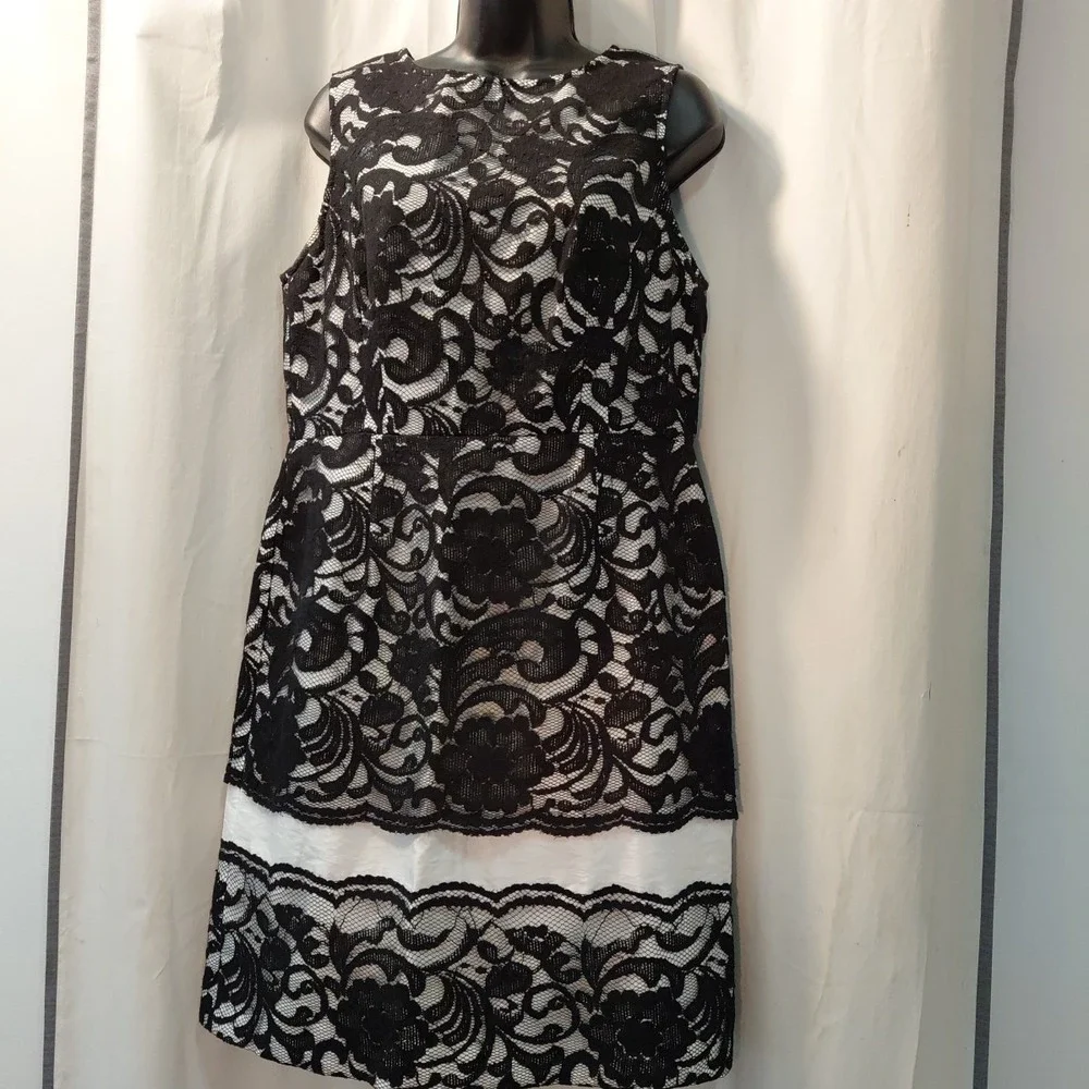 Vintage 90s The Limited Black Floral Lace Romatic Sheath ‎ Dress, Women's Sz 12